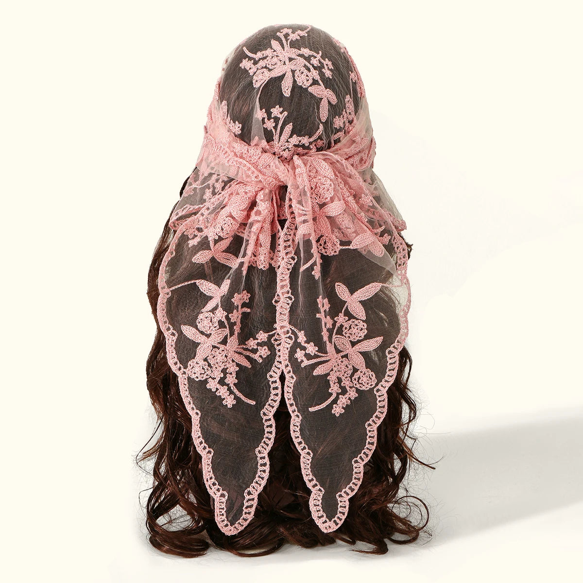 Adult Women's Triangular Lace Polyester Hair Scarf Accessory