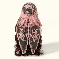 Adult Women's Triangular Lace Polyester Hair Scarf Accessory