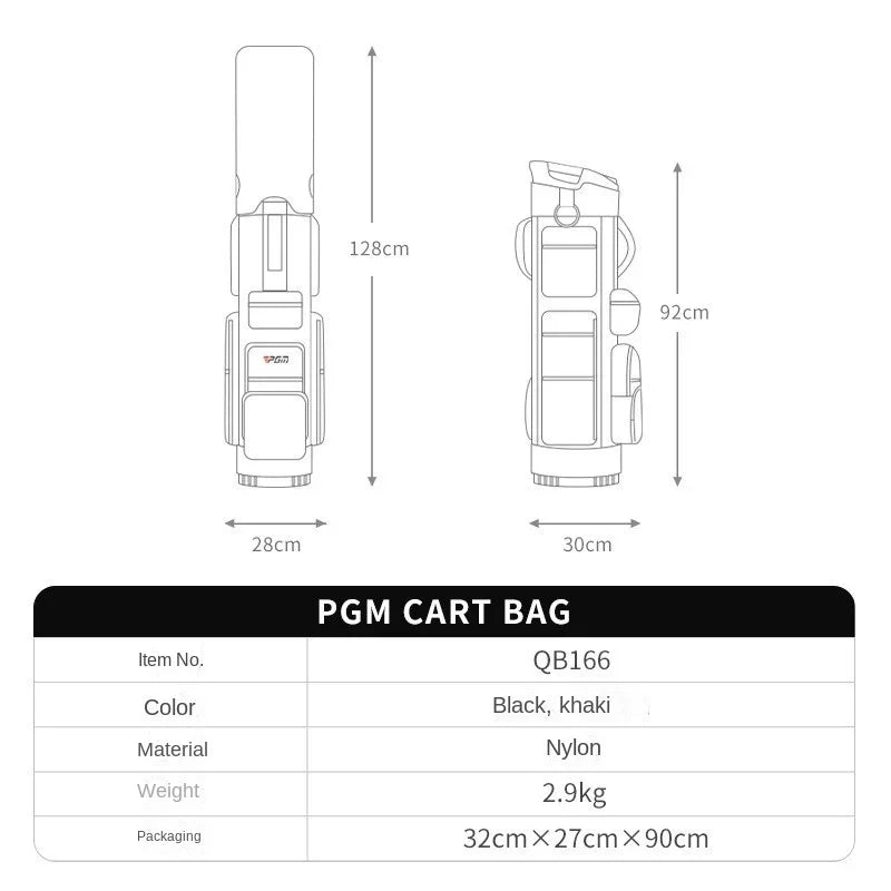 Travel Golf Bag with Fixed Club Holder, Nylon Material