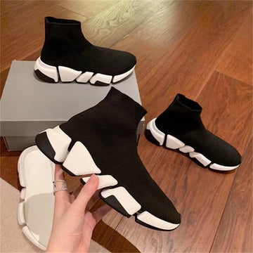 Hot Black High Top Women Socks Shoes Sneakers Breathable Couples Casual Sports Shoes Comfy Platform Sock Sneakers Men - Buy online at  Vibe In Cart.