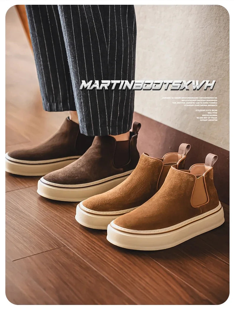 Mens Oxford Boots Stylish High Top Sneakers Casual Sports Shoes British Style - Buy online at  Vibe In Cart.