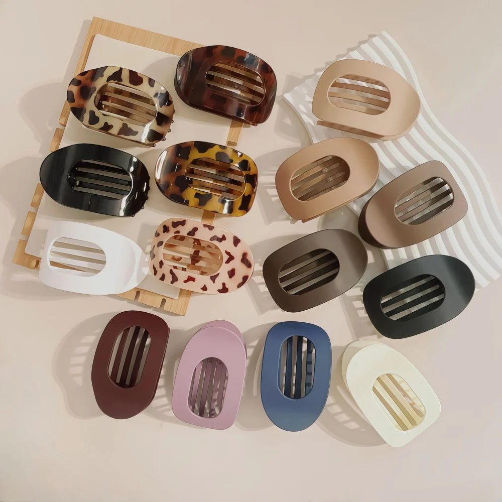 PC Hair Claw Clip for Women New Design Leopard Matte Curved Flat Styling Barrettes Acrylic Lying Down Hair Accessories - Buy online at  Vibe In Cart.