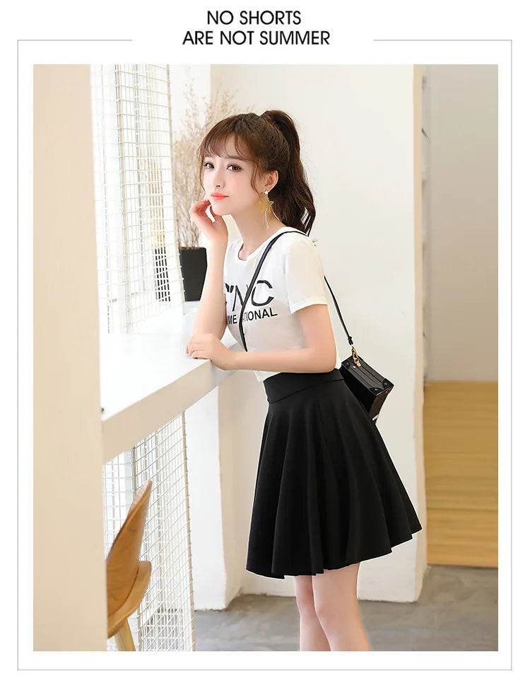 2025 Flared Skirts Women's Basic Shorts Skirt Fashion Versatile Black Casual Mini Skater Medium Pleated Fluffy Skirt Plus Size - Buy online at  Vibe In Cart.