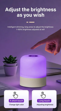 Rechargeable Led Night Light with Remote Control Touch Switch Table Lamp for Reading Bedroom White RGB Color Dimmable Portable - Buy online at  Vibe In Cart.