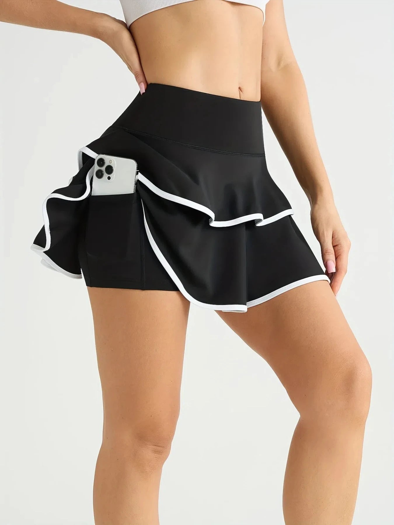 Women High Waist Color Block Skort With Inner Pockets Tennis Pleated Skirts Inner Pocket Quick Dry Sportawear - Buy online at  Vibe In Cart.