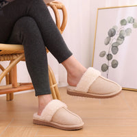 Women's Warm Plush Fuzzy Indoor Slippers with Faux Fur