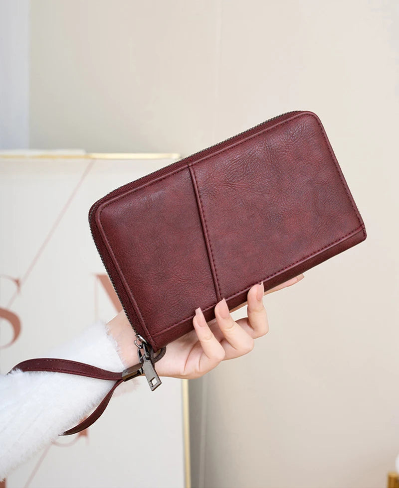 Multifunctional Travel Passport Wallet with RFID Protection in Microfiber Leather