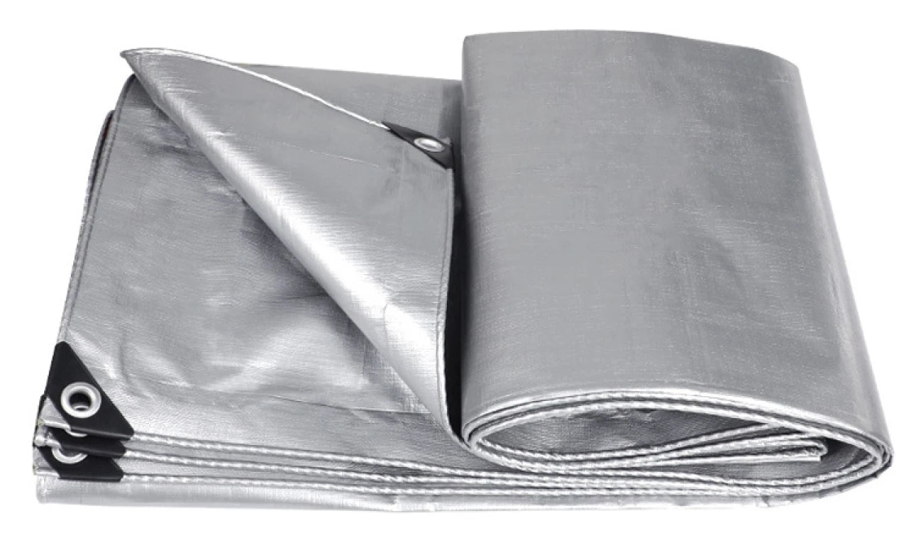 Waterproof Double Silver Sunshade Tarpaulin for 10-25 Sq M