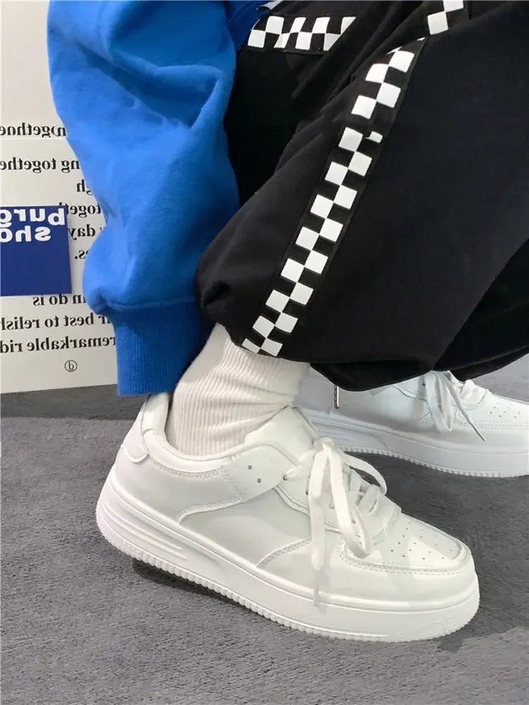 Women's Flat Tennis Sneakers for Spring and Autumn with Rubber Outsole