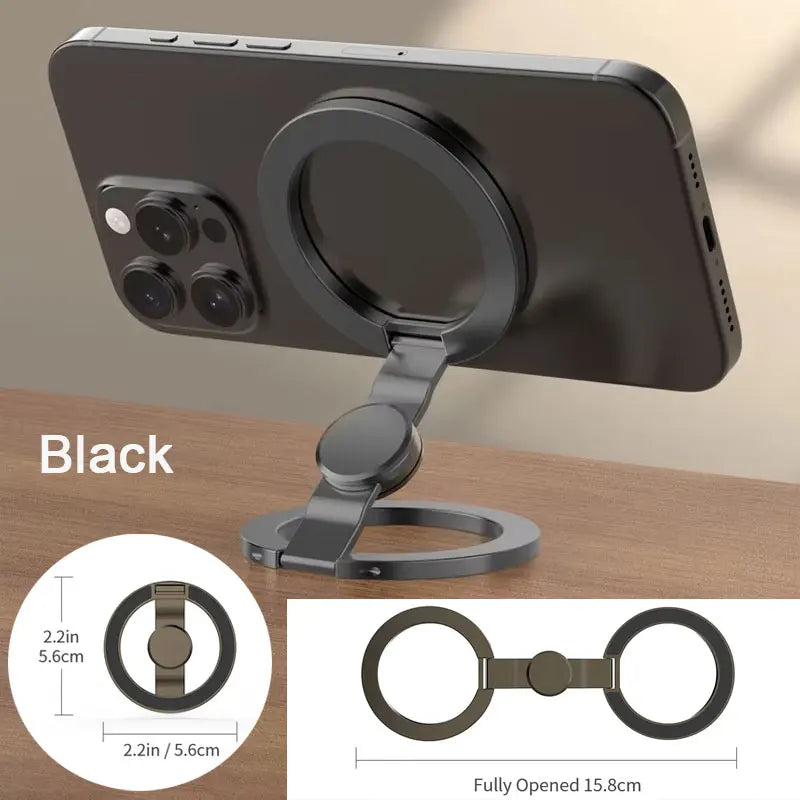 Universal Double Sided Magnetic Phone Ring Holder with Folding Stand