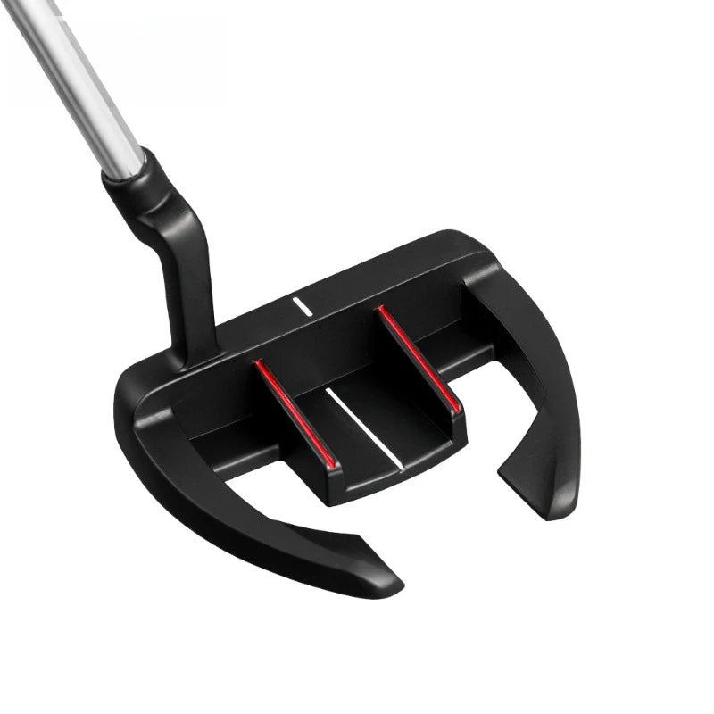 Men's Right-Handed Golf Putter with Aiming Line in Black and Red