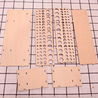 Double-Layer Wooden Brush and Pencil Holder with 67 Slots