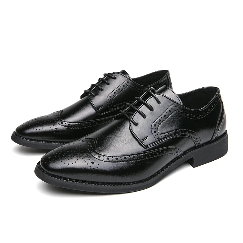 Men's Lace-Up Derby Shoes With Rubber Outsole
