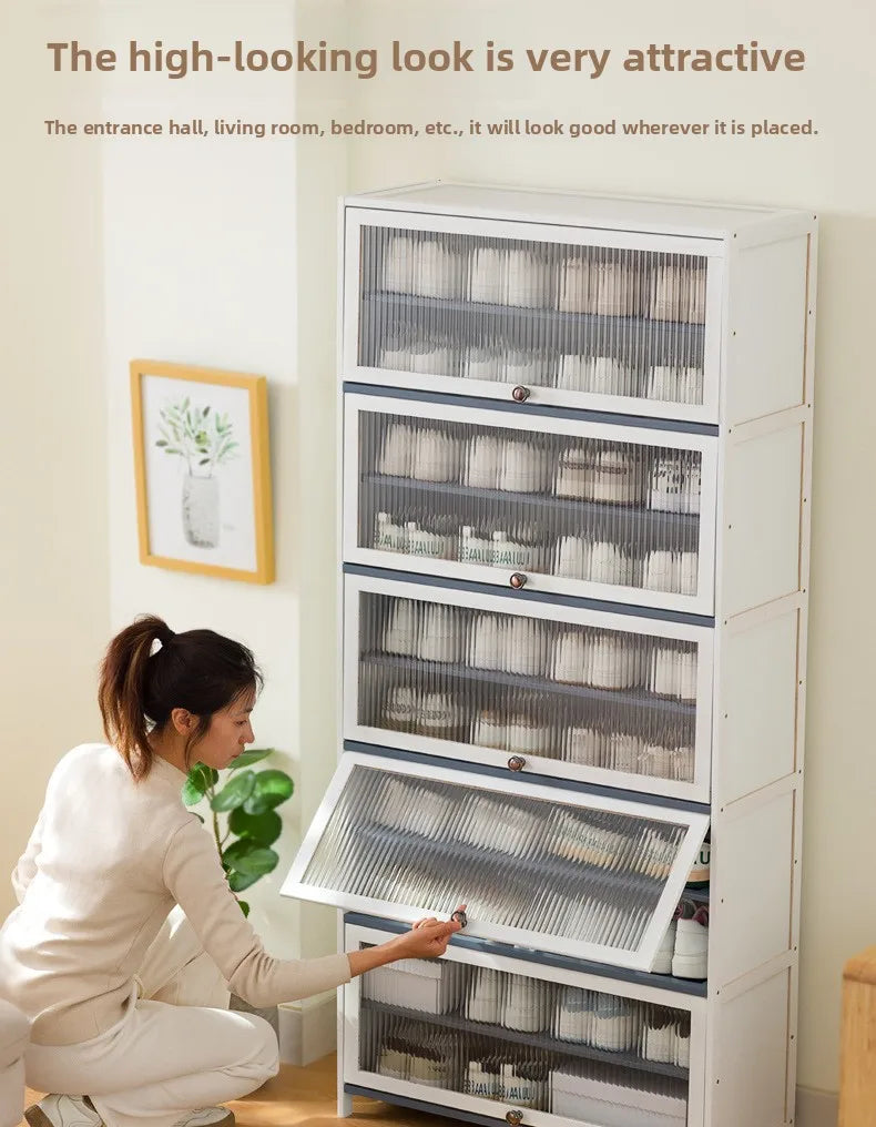 Simple shoe cabinet, household door storage artifact, space-saving indoor good-looking multi-layer dustproof large-capacity - Buy online at  Vibe In Cart.