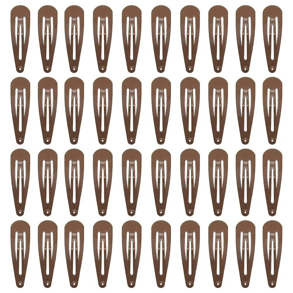 40pcs Solid Color Multicolored Metal Snap Hair Clips 2 Inch Barrettes for Women Accessories - Buy online at  Vibe In Cart.