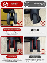 8-Piece Rubber Luggage Wheel Protectors with Noise Reduction