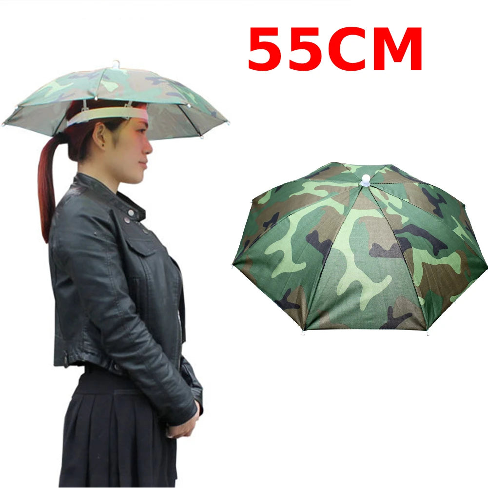 Portable Polyester Umbrella Hat for Fishing Anti-Rain Anti-Sun