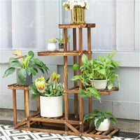 6 Tiered Wood Plant Flower Stand Shelf Planter Pots Shelves Rack Holder Display for Multiple Plants Indoor Outdoor Garden Patio - Buy online at  Vibe In Cart.