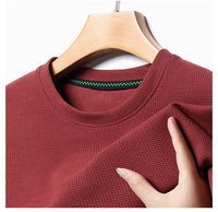 New Summer Waffle Round Neck Short Sleeved T-shirt for Men's Short Sleeved Top - Buy online at  Vibe In Cart.