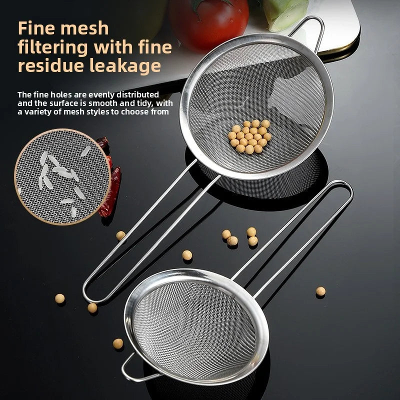 Stainless Steel Sieve Fine Mesh Filter Slotted Spoon Kitchen Accessories For Cooking Baking Oil Flour Strainer Sifter - Buy online at  Vibe In Cart.