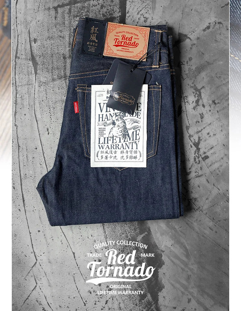 Red Tornado 16oz Slim Fit Jeans Rinsed Pink Selvedge Denim Straight Leg Pants - Buy online at  Vibe In Cart.