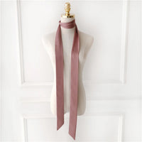 Women's Long Narrow Solid Color Polyester Scarf 190x5cm