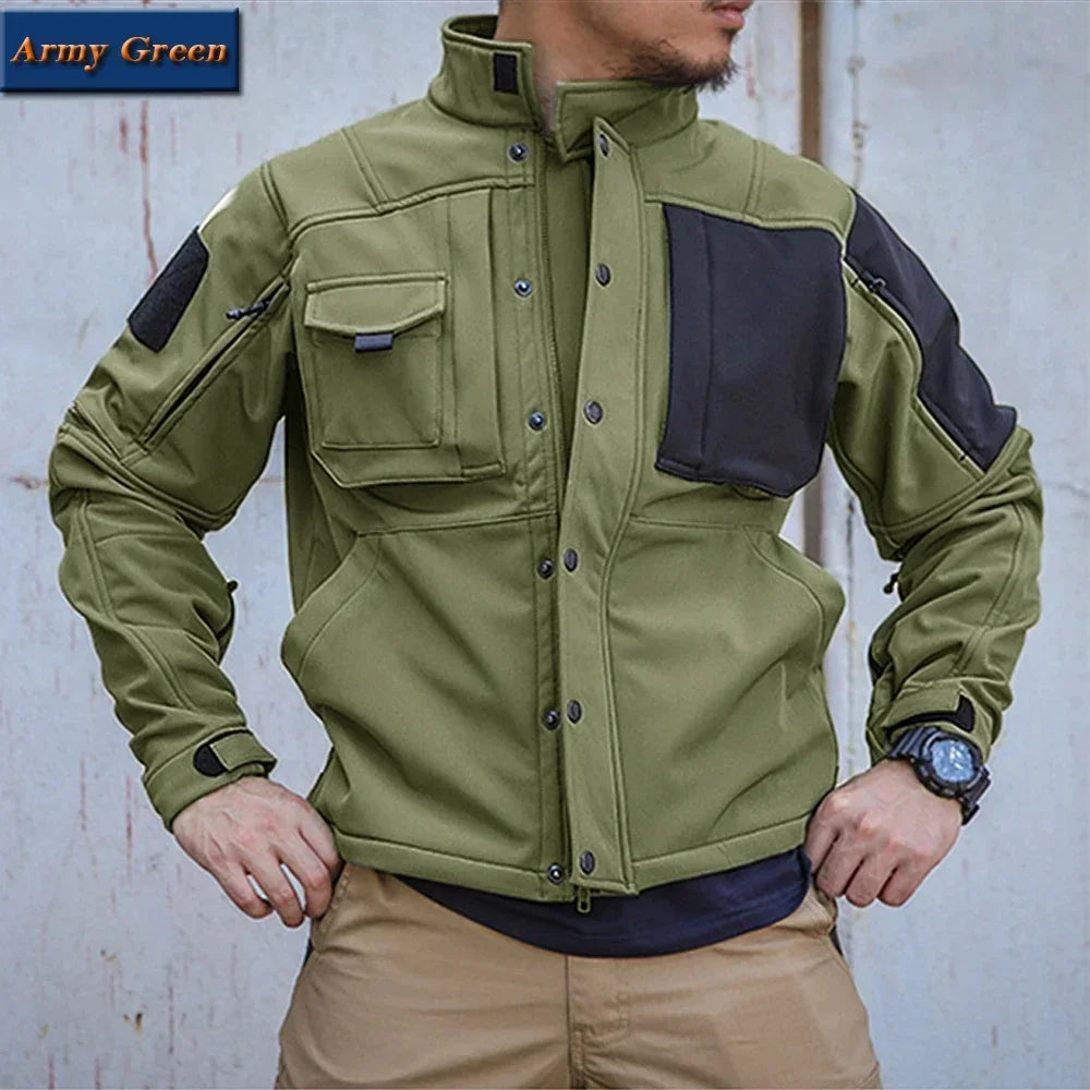Men's Waterproof Windproof Polyester Tactical Jacket and Cargo Pants Set