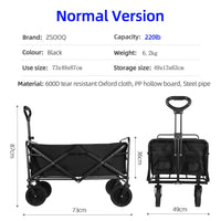 Collapsible Folding Utility Beach Wagon Cart Heavy Duty Large Capacity Fold Wagon Outdoor Trolley Portable Camping Cart Table - Buy online at  Vibe In Cart.