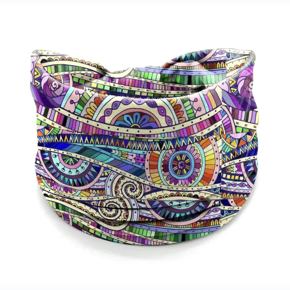 Unisex Fashion Cotton Print Wide Elastic Turban Hairband for Sports