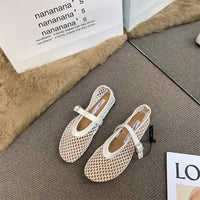 2025 New Hollow Mesh Women's Flat Ballet Shoes - Casual Fashion Versatile Breathable Fishnet Sandals - Buy online at  Vibe In Cart.