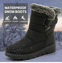 Boots Waterproof Fur Boots For Snow Women's Winter Shoes Low Heels Women Middle Boots Winter Footwear Warm Combat Shoes Woman - Buy online at  Vibe In Cart.