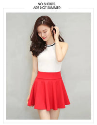 Women's Mini Pleated Flared Skirt Loose Fit Plus Size 4XL Acetate Cotton