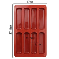 8 Cavity Silicone Cake Mold 3D Long Strip Silione Molds Mousse Cake Silicone Baking Molds French Dessert Chocolate Mold Bakeware - Buy online at  Vibe In Cart.