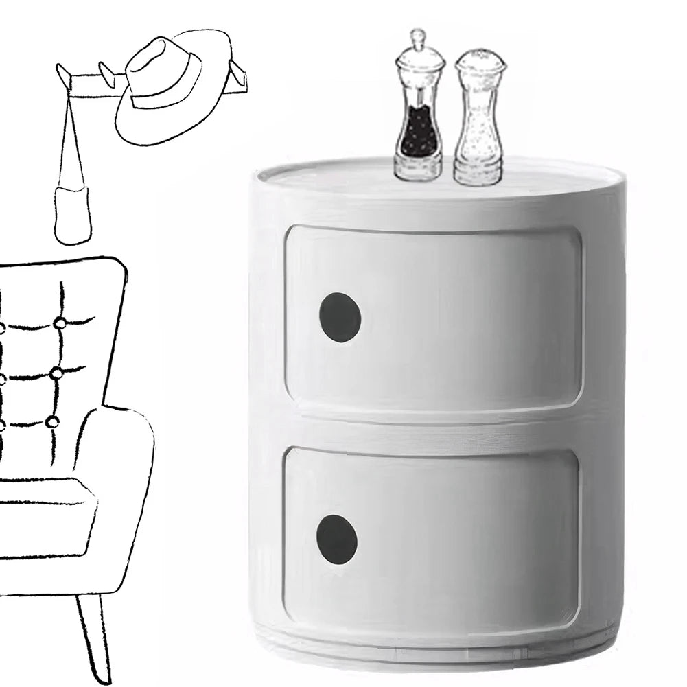 2/3 Layer Nordic Round Bedside Table Mini Storage Cabinet Bedroom Small Side End Table Nightstand Storage Locker for Bedroom - Buy online at  Vibe In Cart.