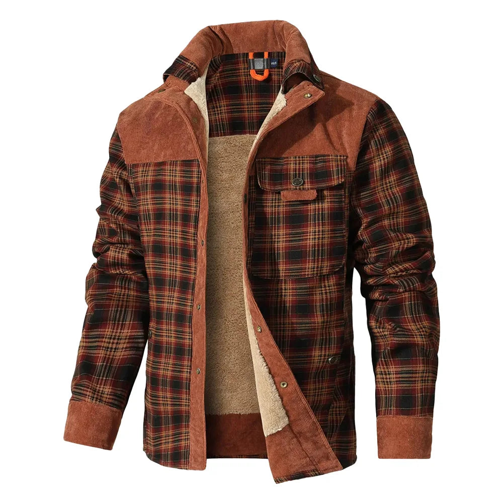 Men's Jackets Winter Windproof Warm Casual Bomber Coat Plaid Sherpa Lined Flannel Outdoor Classic Jacket Men US Size - Buy online at  Vibe In Cart.