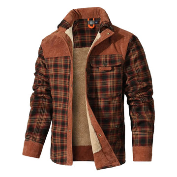 Men's Jackets Winter Windproof Warm Casual Bomber Coat Plaid Sherpa Lined Flannel Outdoor Classic Jacket Men US Size - Buy online at  Vibe In Cart.
