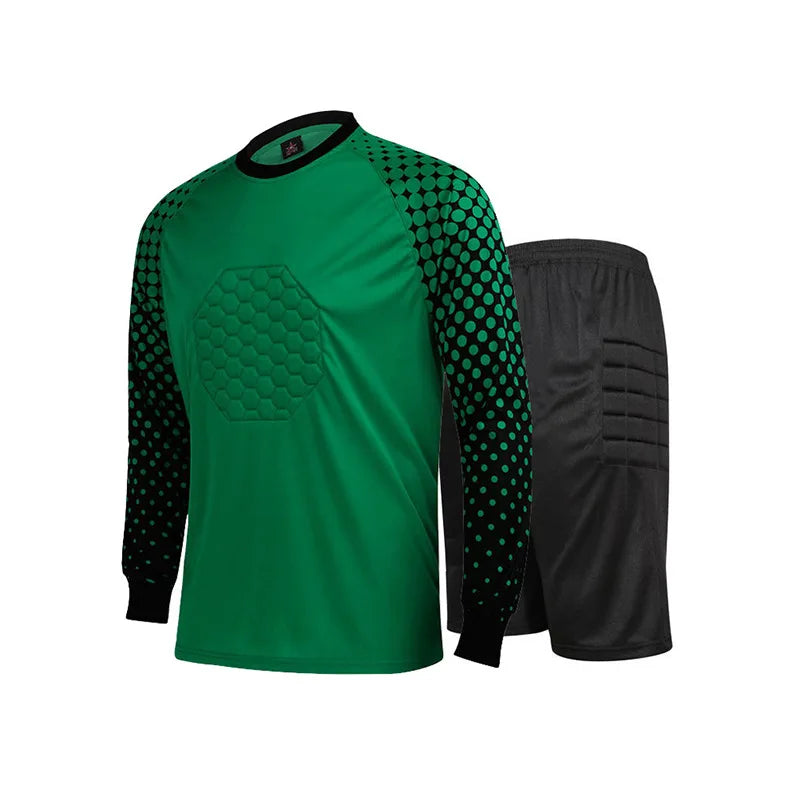 Boys Long Sleeve Polyester Soccer Goalkeeper Uniform Set