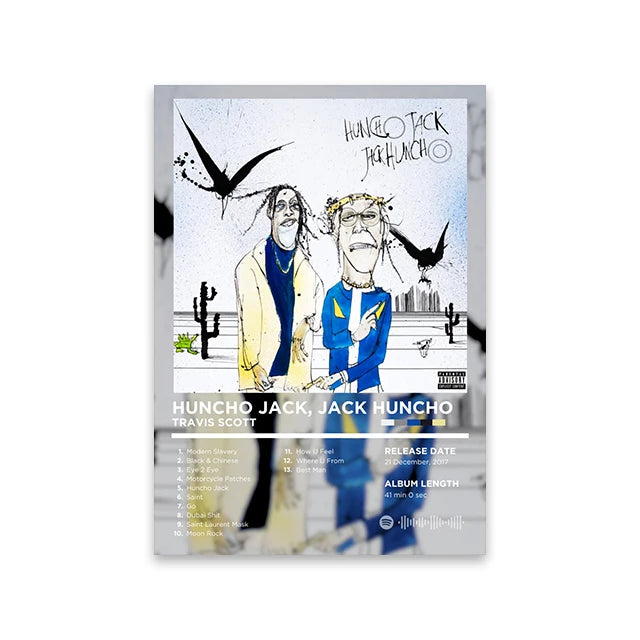 Unframed Retro Rapper Album Cover Canvas Wall Art Print