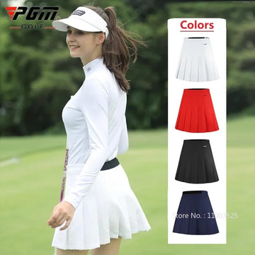 Pgm Women Pleated Skirt High Waist Golf Mini Skirts with Shorts Girl Basic Casual Skorts Lady A-line Korean Sportswear XS-XL