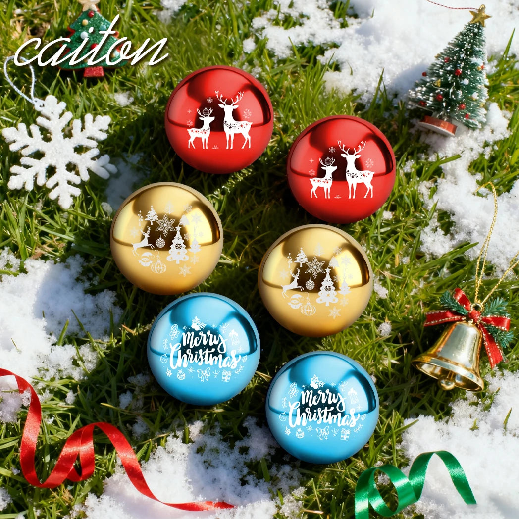 Park Golf Ball Christmas Set with 6 Balls, Blue, Red, and Gold, 6cm