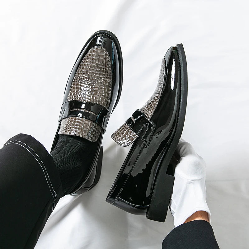Loafers Shoes Men Color Blocked Business Casual Fashion Round Head Formal Wedding Shoes - Buy online at  Vibe In Cart.