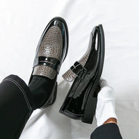 Loafers Shoes Men Color Blocked Business Casual Fashion Round Head Formal Wedding Shoes - Buy online at  Vibe In Cart.