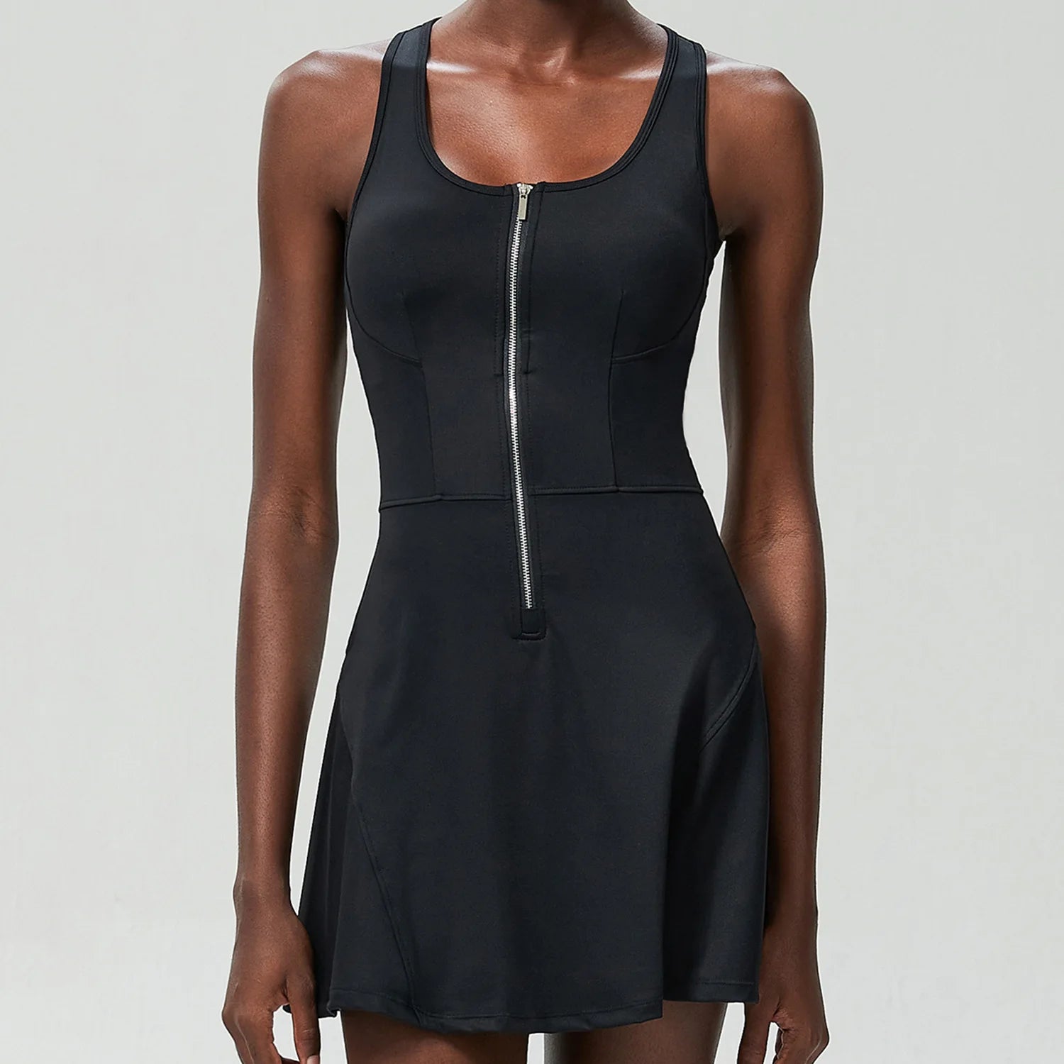 Women's One-Piece Tennis Dress Solid Color Breathable Quick Dry