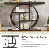 4-Tier Industrial Console Table, 41.3-Inch Metal for Entryway