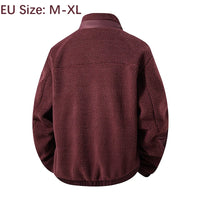 Men's European Size Sherpa Lined Stand Collar Winter Jacket with Thickened Fleece for Outdoor Casual Wear  Street Style Fashion - Buy online at  Vibe In Cart.