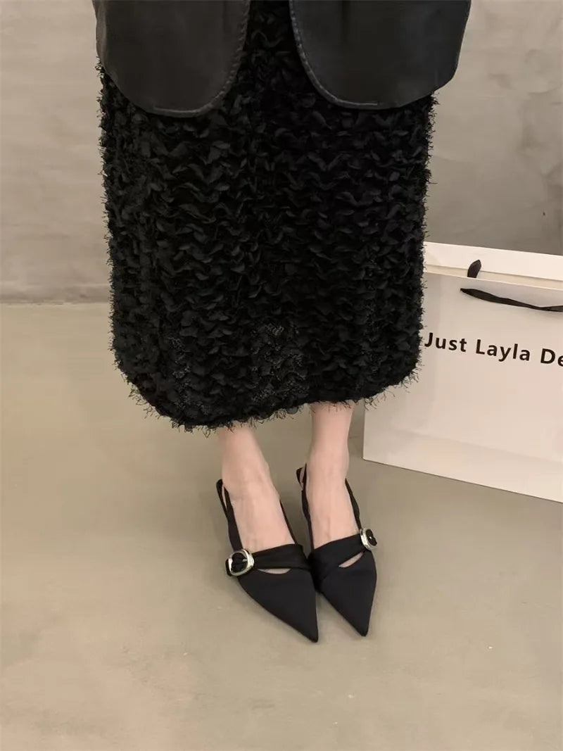 Pointy High Heeled Sandals Women's Buckle Brand Casual Fashion Slippers Sexy Slingback Shoes Sweet Muller Beach Sandals Women - Buy online at  Vibe In Cart.