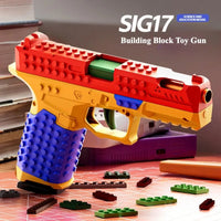 Continuous Firing Building Block Toy Gun Shell Throwing  Airsoft Blowback Empty Hanging Pistol Outdoor CS Weapon for Boys Adult - Buy online at  Vibe In Cart.