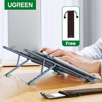 Foldable Aluminum Vertical Laptop Stand with 5-Level Adjustable Height