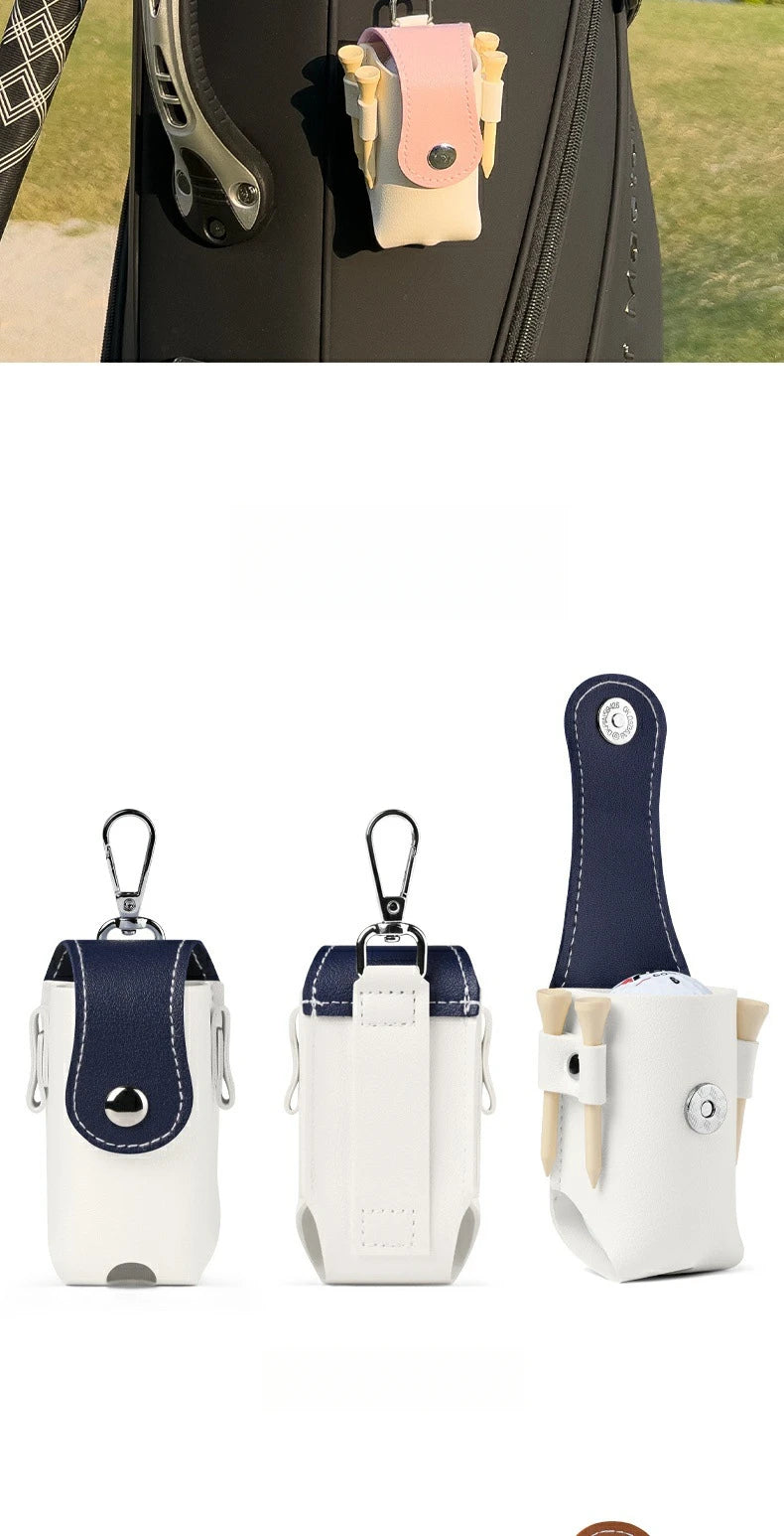 PU Golf Waist Bag Clip with Magnetic Buckle and Ball Storage