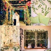 2Meter Fake Green Leaf Ivy Vine with LED Lights String for Home Bedroom Decor Wedding Glowing Artifical Plant Garland Home Decor - Buy online at  Vibe In Cart.